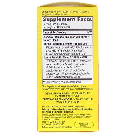 Ultimate Flora Probiotic 15 Billion Everyday Formula, RNL